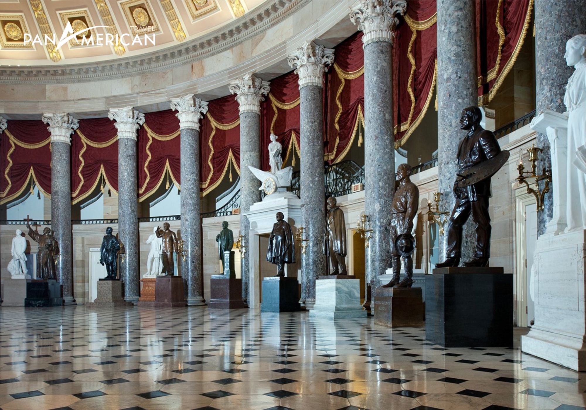 Hình ảnh National Statuary Hall bên trong điện Capitol.
