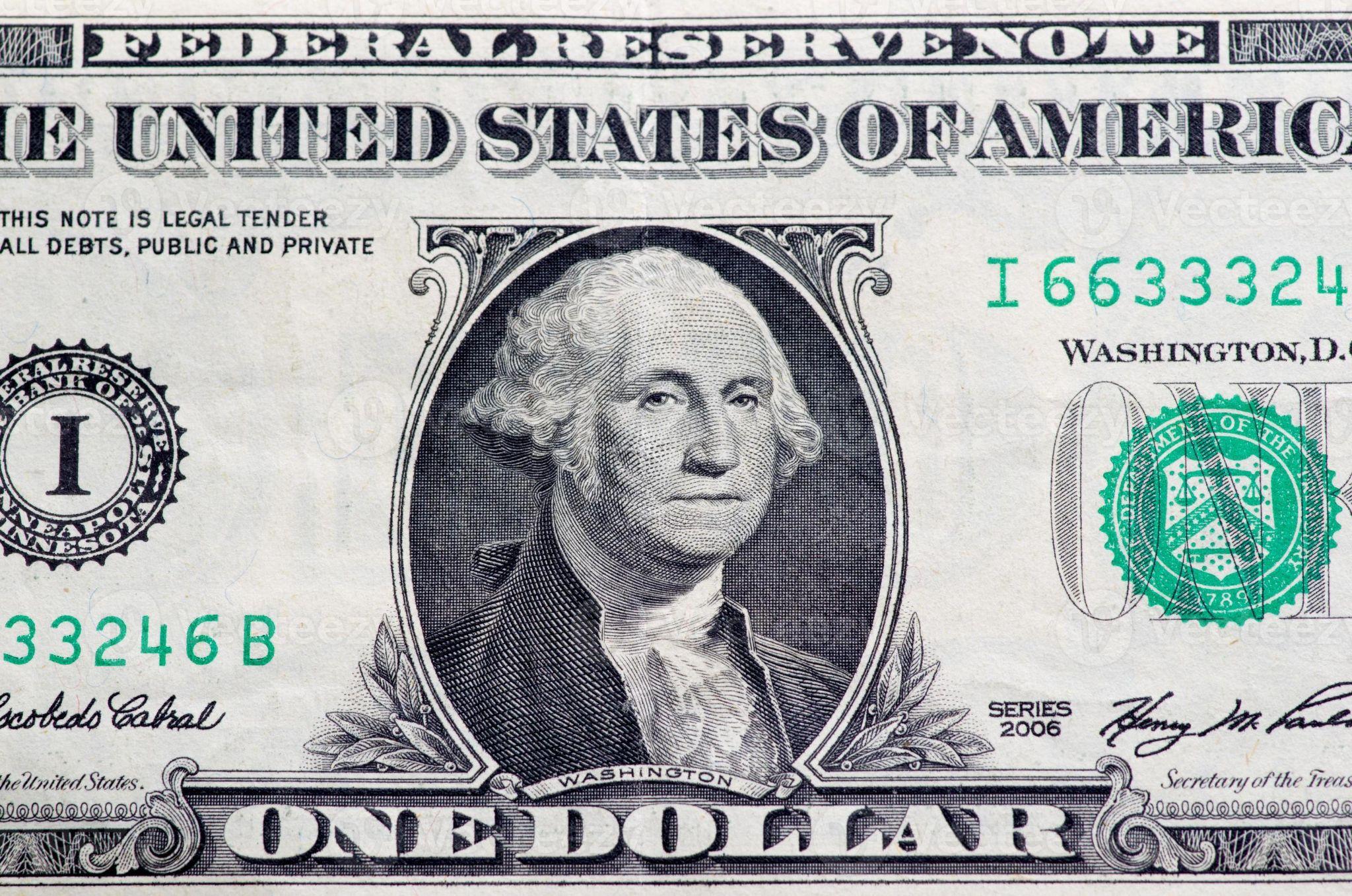 Hình ảnh của tổng thống George Washington được xuất hiện trên tem và đồng 1 đô la Mỹ.