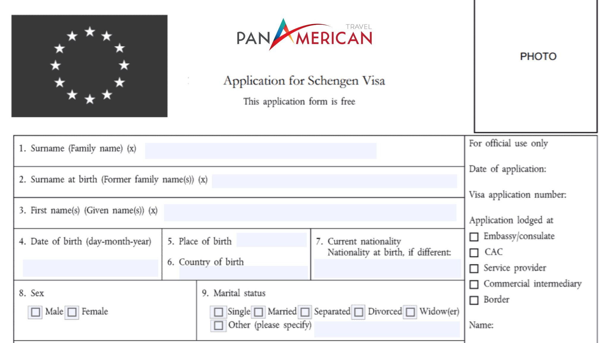 Mẫu tờ khai xin visa Schengen