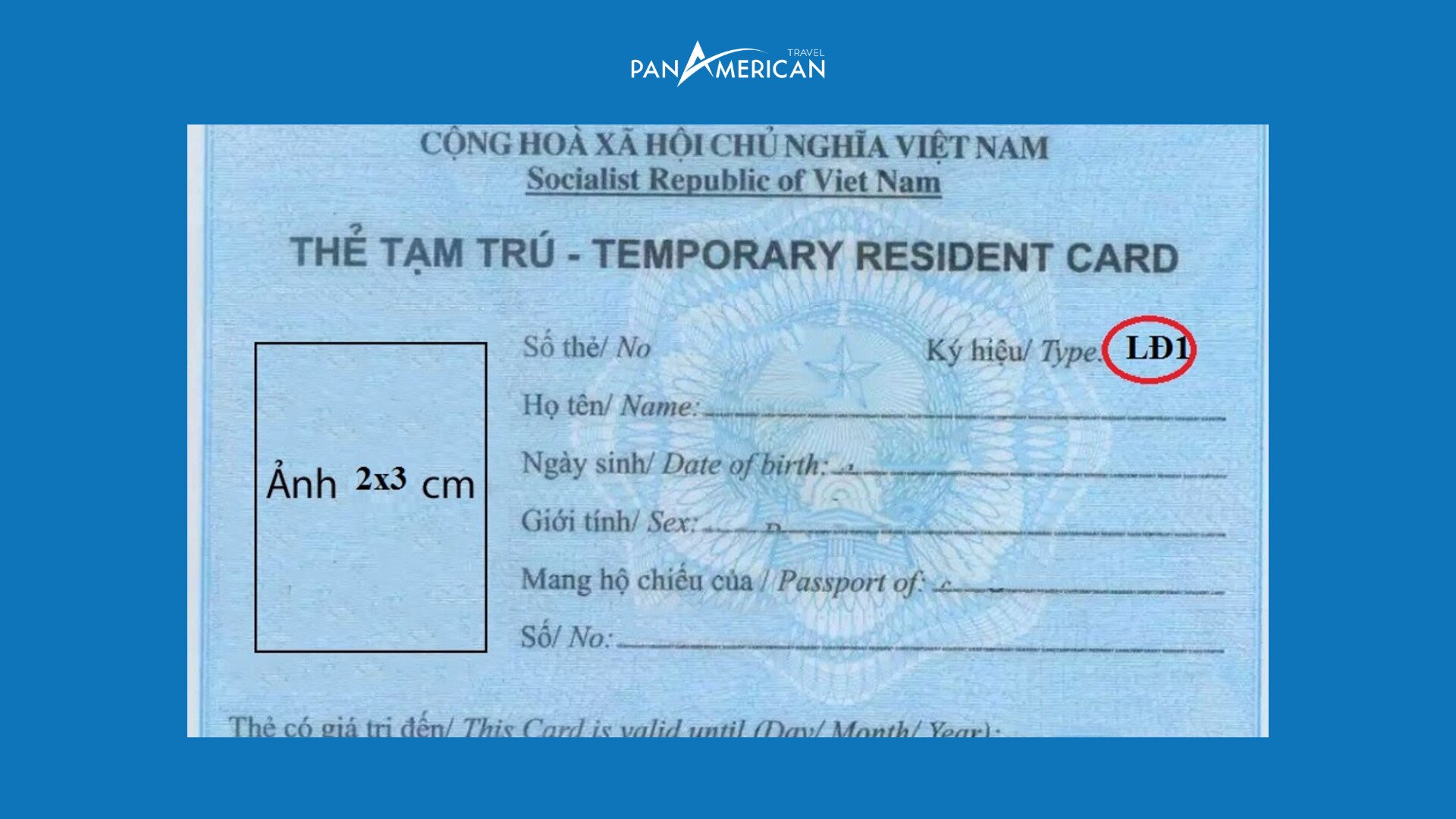 Mẫu thẻ tạm trú dành cho người nước ngoài