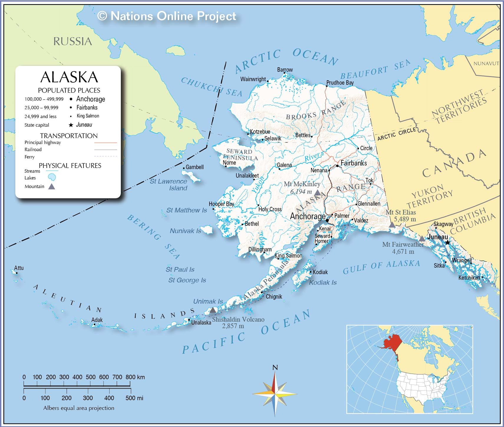 Bản đồ của tiểu bang Alaska