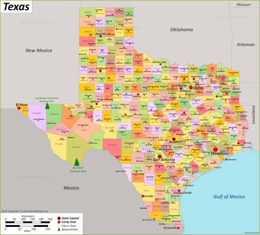 Bản đồ của bang Texas