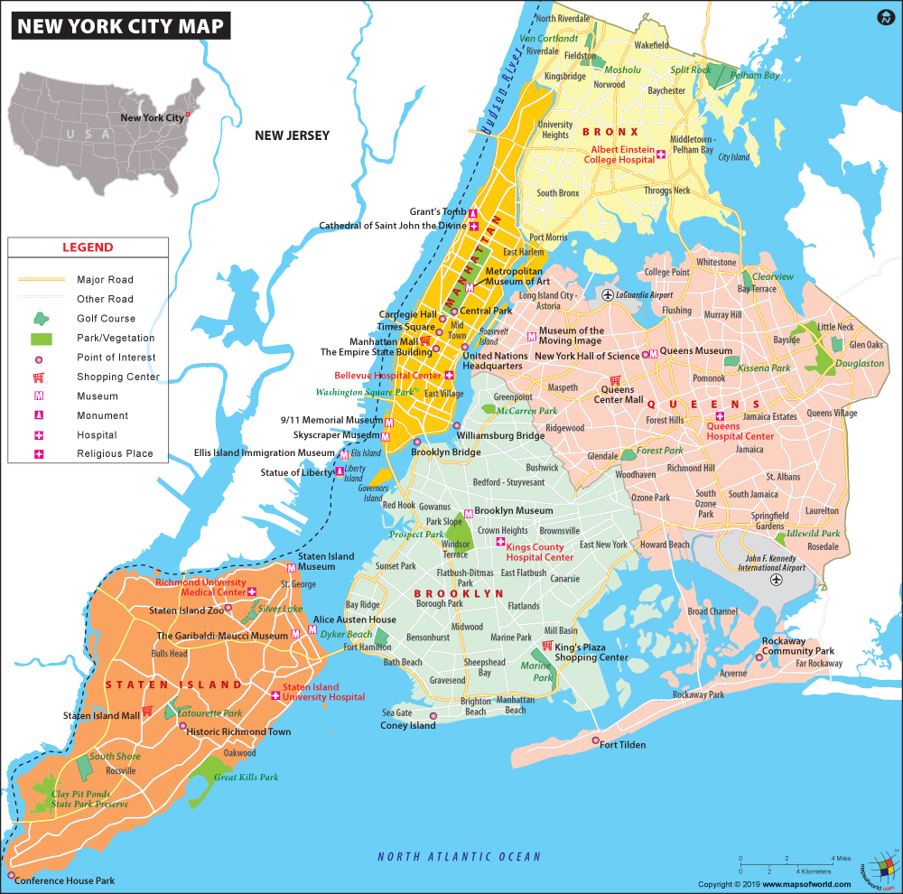 Bản đồ của tiểu bang New York