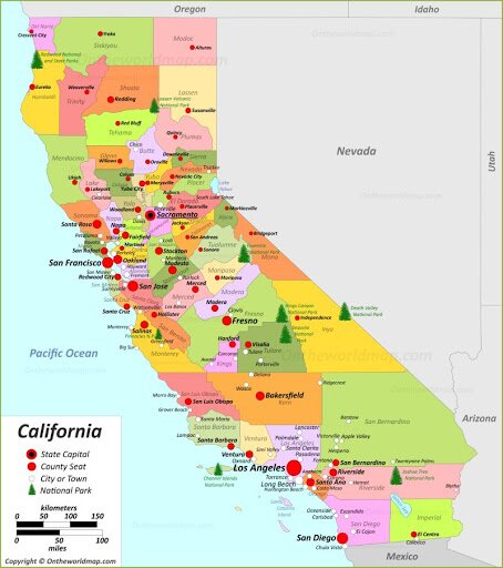 Bản đồ của bang California