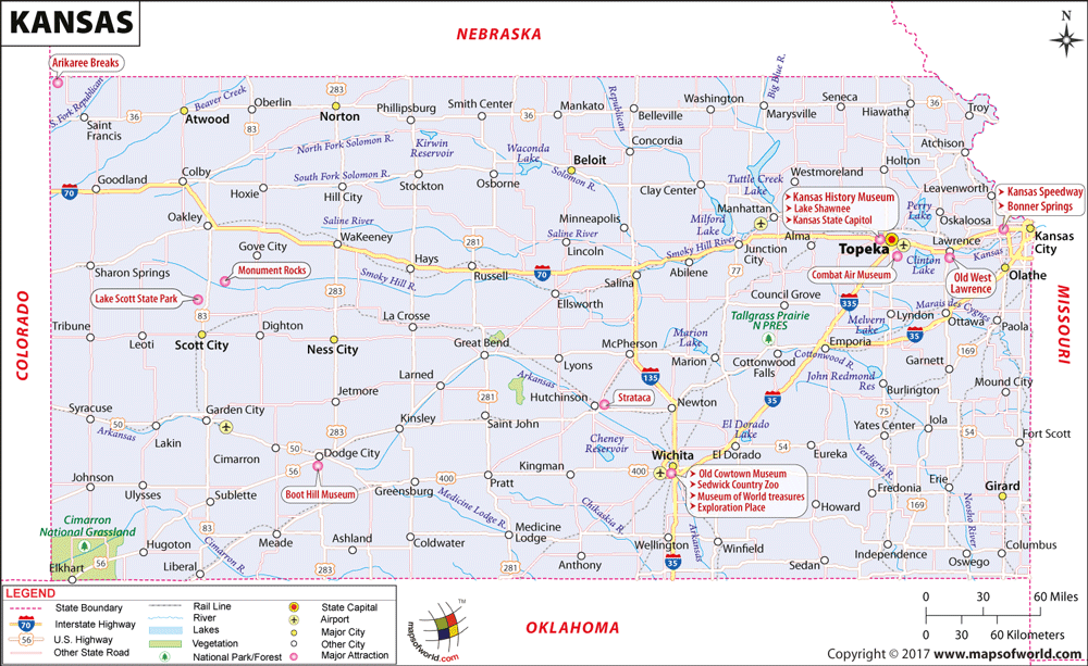 Bản đồ của tiểu bang Kansas