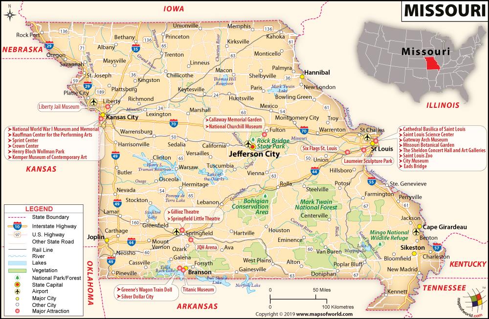 Bản đồ của tiểu bang Missouri