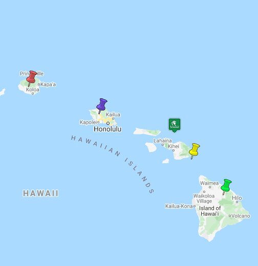 Bản đồ của tiểu bang Hawaii