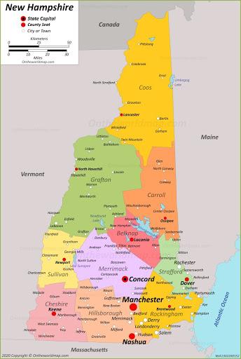 Bản đồ của bang New Hampshire