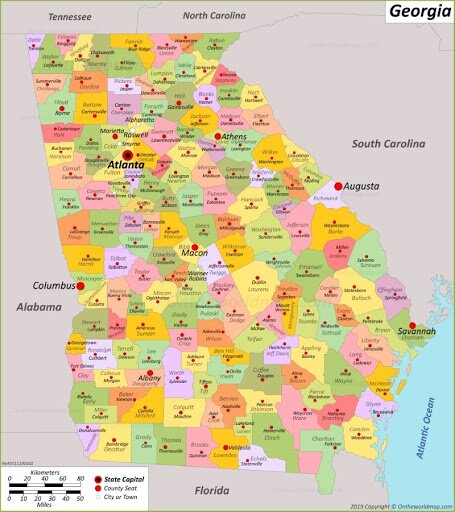 Bản đồ của bang Georgia