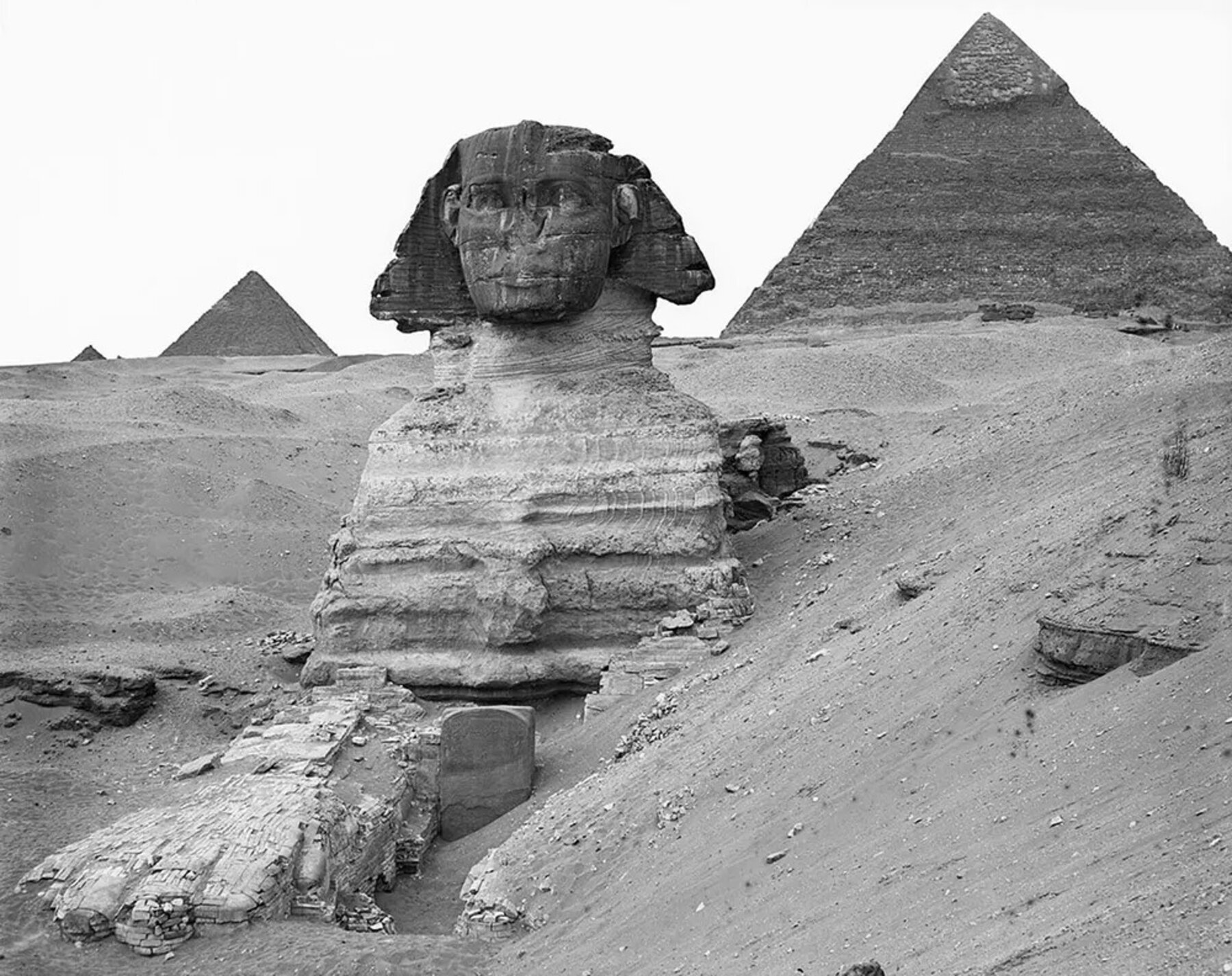 Sphinx khi được tìm thấy từ cát sa mạc